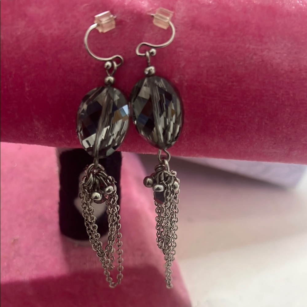 Silver Gothic Ear Cuff Earrings with Intricate Metalwork